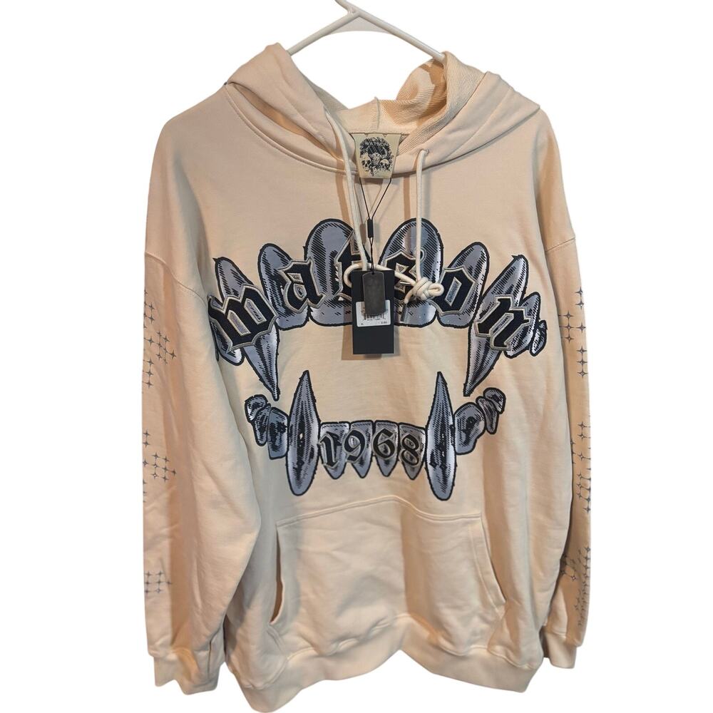 NWT SZ XL - Watson Dog Bite Hoodie, Beige/Gray